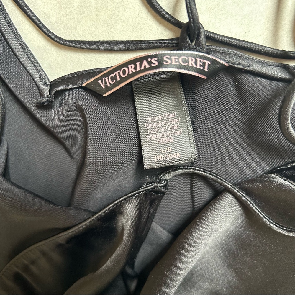 Victorias Secret Black Maxi Slip Dress Satin - Picture 4 of 8